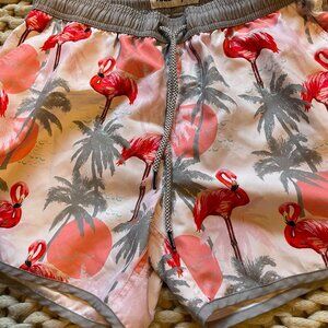 Maamgic bathing suit, pink flamingos, men's small